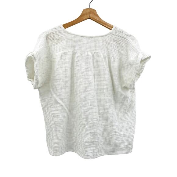Madewell white cotton crinkle lightweight Lightspun Westing Shirt - Picture 4 of 6